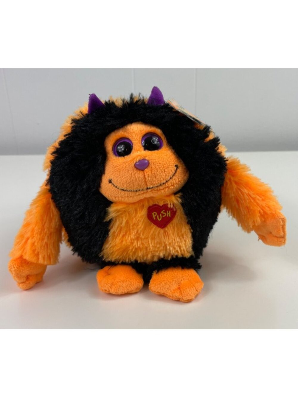TY Monstaz IGOR Orange & Black 5.5" Plush Stuffed Toy 2012  w/Sound & Tag